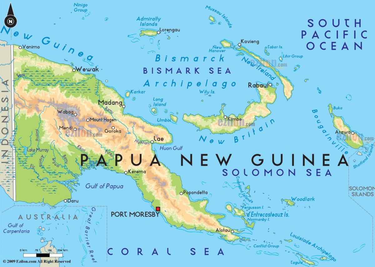 mapa kapitala grad papua new guinea
