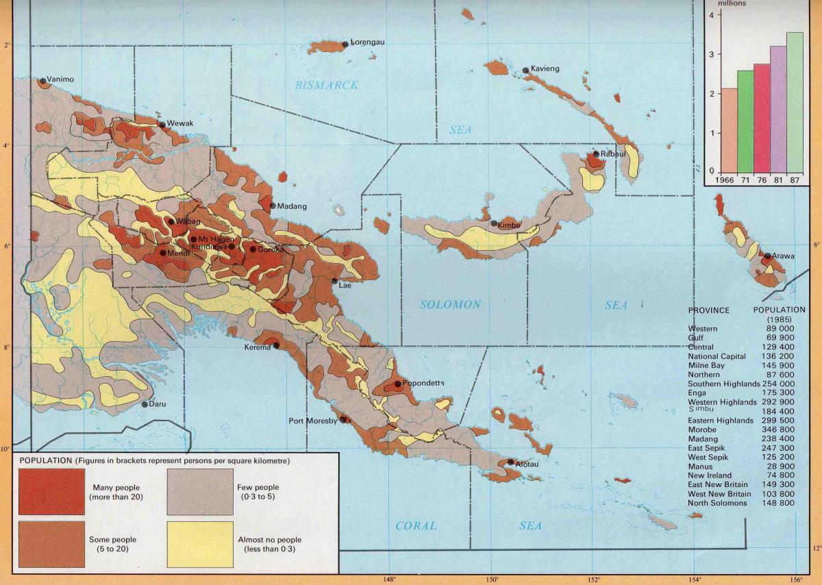 mapa na papua new guinea populacije