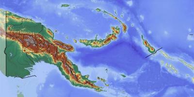 Papua new guinea topografske mapu