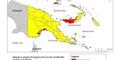 Mapa na papua new guinea malariju