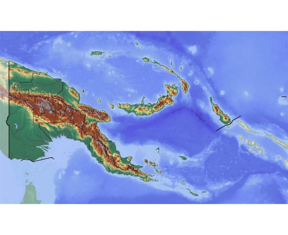 papua new guinea topografske mapu