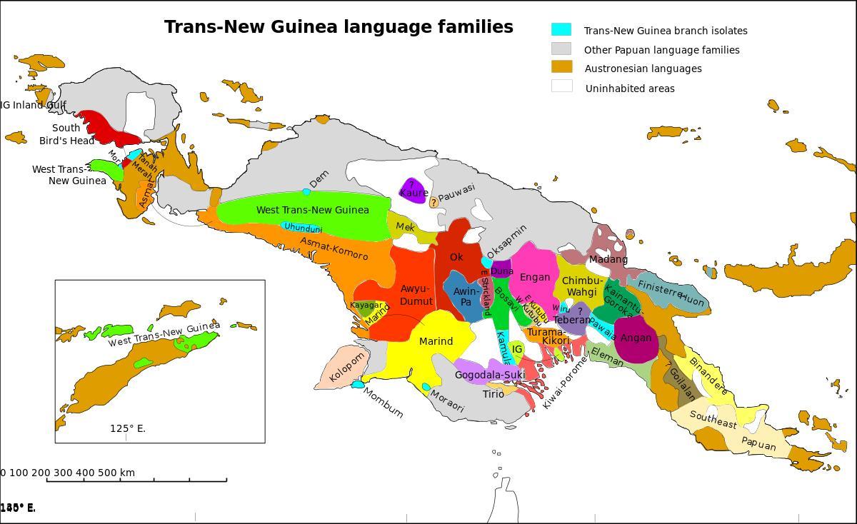 mapa na papua new guinea jeziku