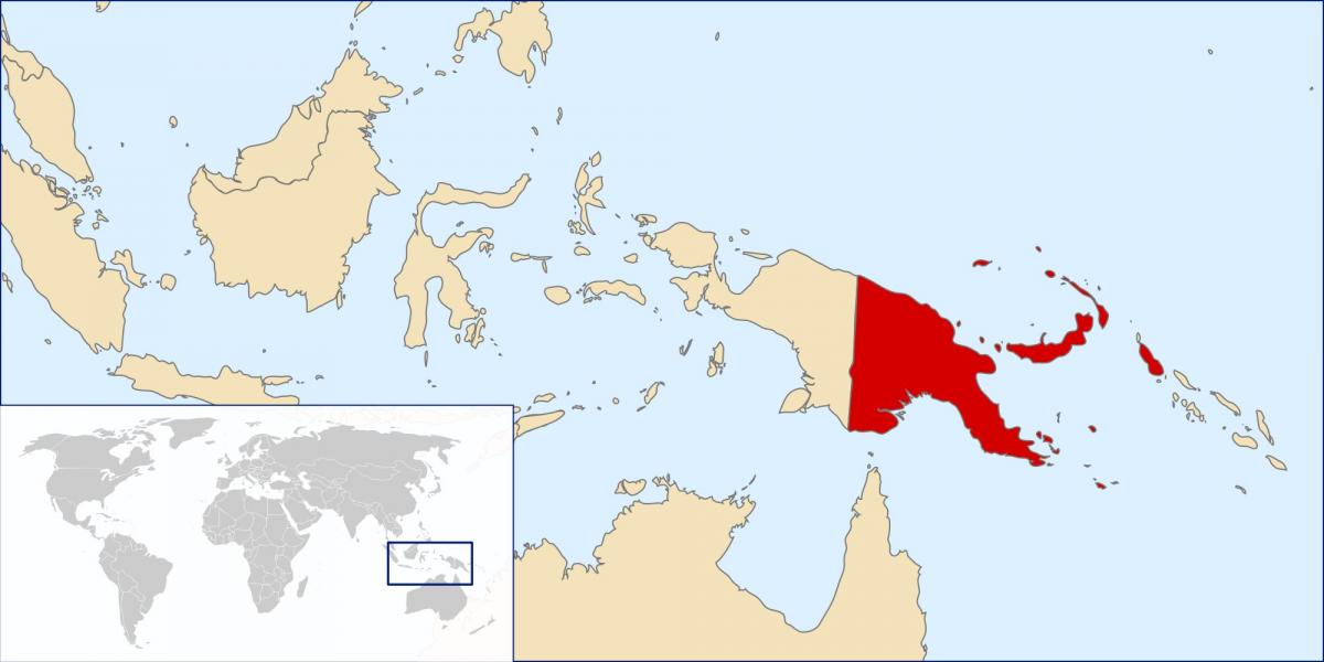 papua new guinea lokaciju na svijetu mapu