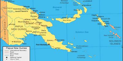 Mapa na papua new guinea i okolne države